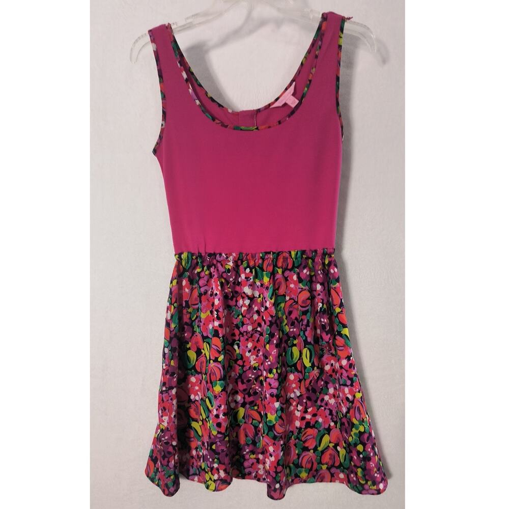 Lilly Pulitzer Mini Wrap Dress Small Pink Multicolor Floral Sleeveless Stretch - Picture 7 of 16